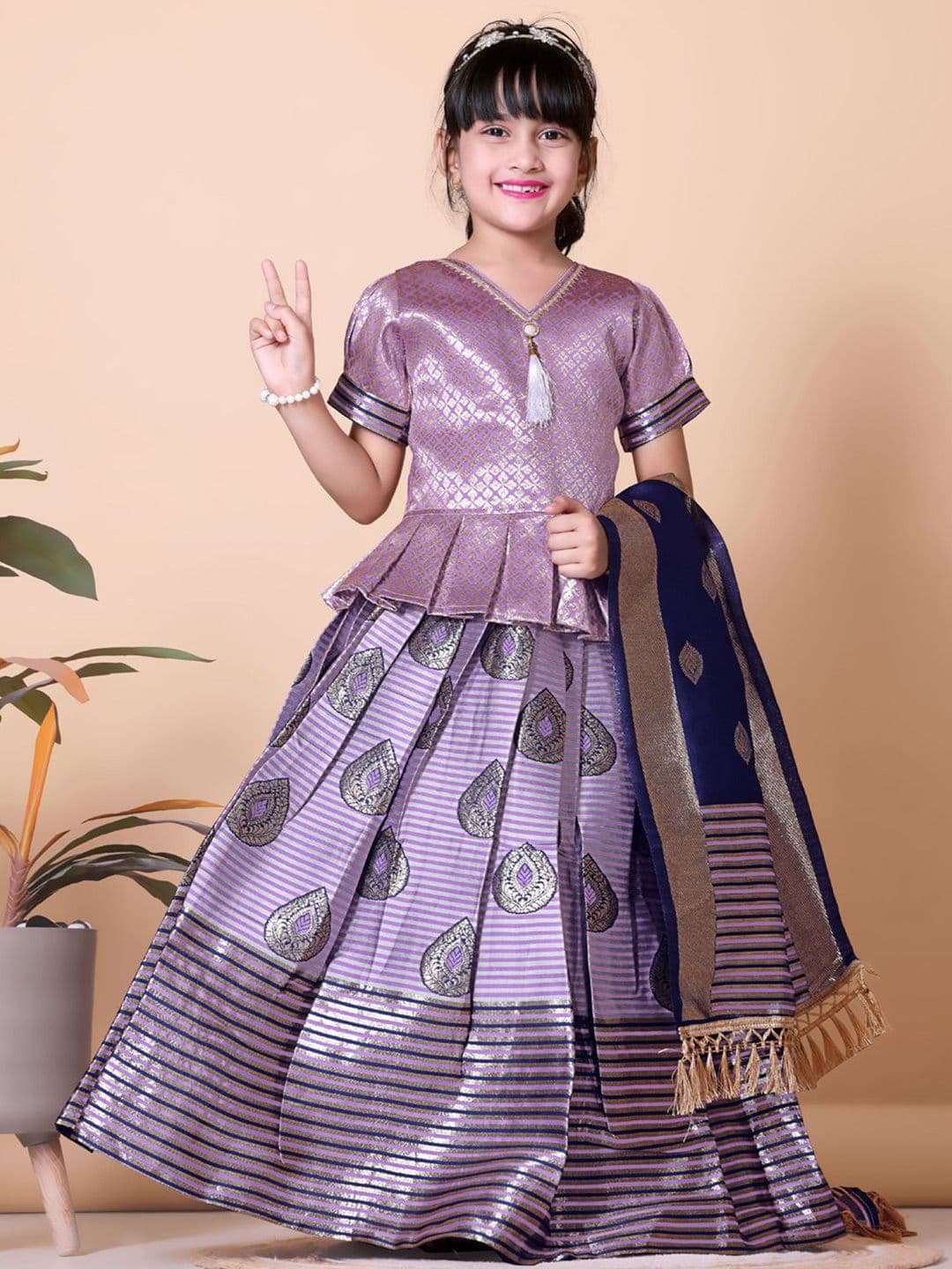 BAESD Girls Woven Design Ready to Wear Lehenga & Blouse With Dupatta - view 1