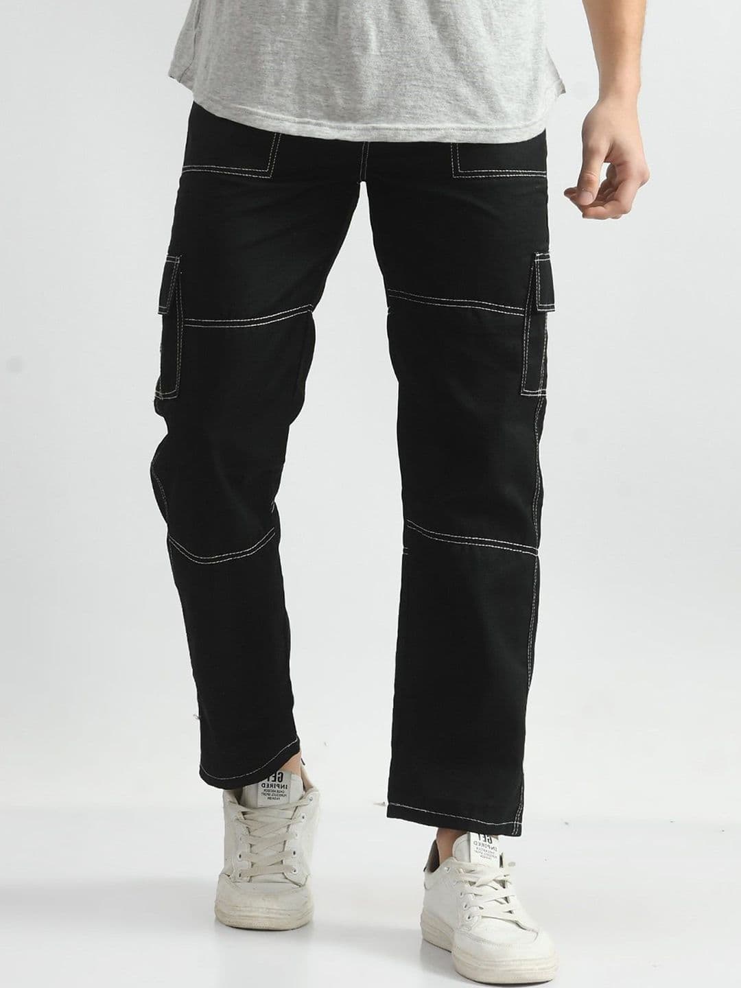 LINARIA Men Classic Slim Fit Mid-Rise Cotton Cargo Jeans - view 1