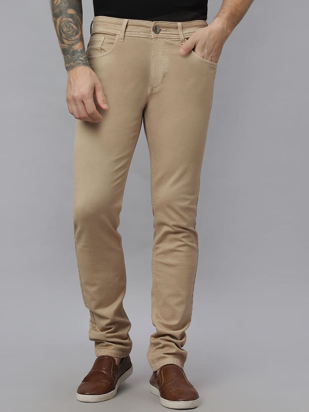 RJ Denim Men Narrow Slim Fit Clean Look Mid-Rise Jeans - view 1
