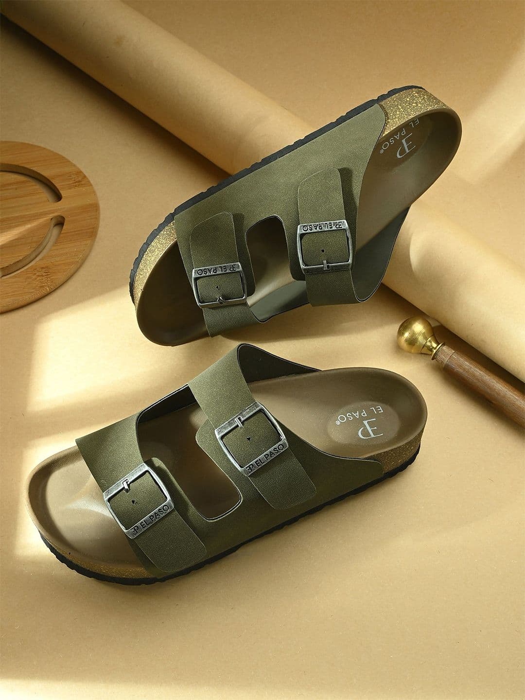 El Paso Men Comfort Buckle Sandals - view 1
