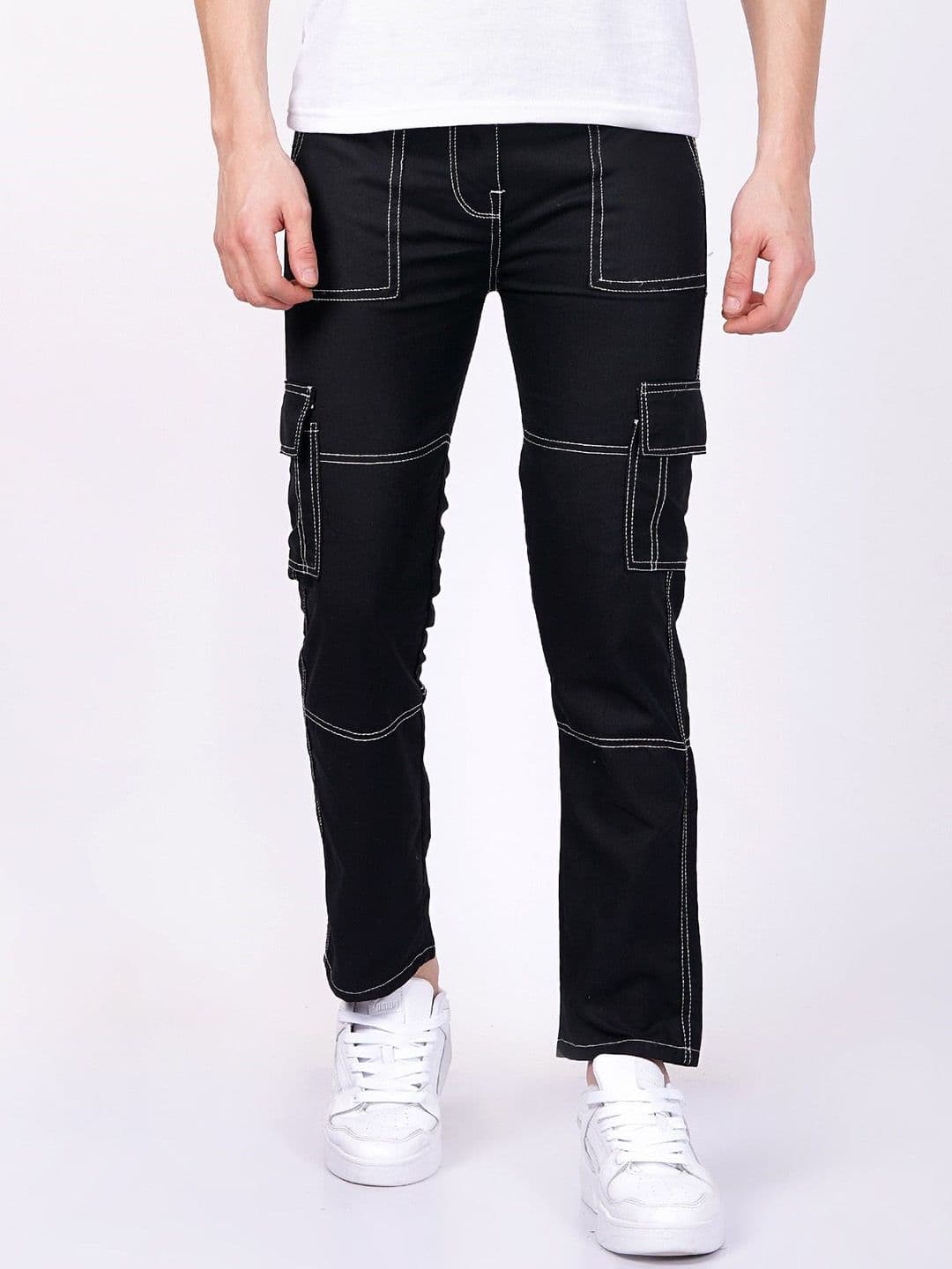LINARIA Men Cotton Classic Slim Fit Mid-Rise Cotton Cargo Styles Jeans - view 1