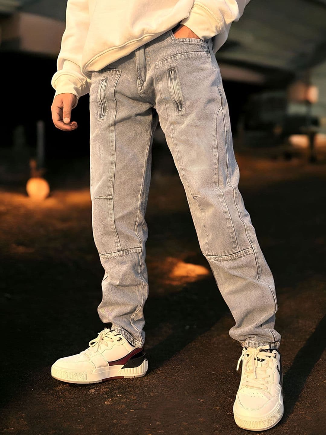 styzon Men Loose Mid-Rise Baggy Jeans - view 1