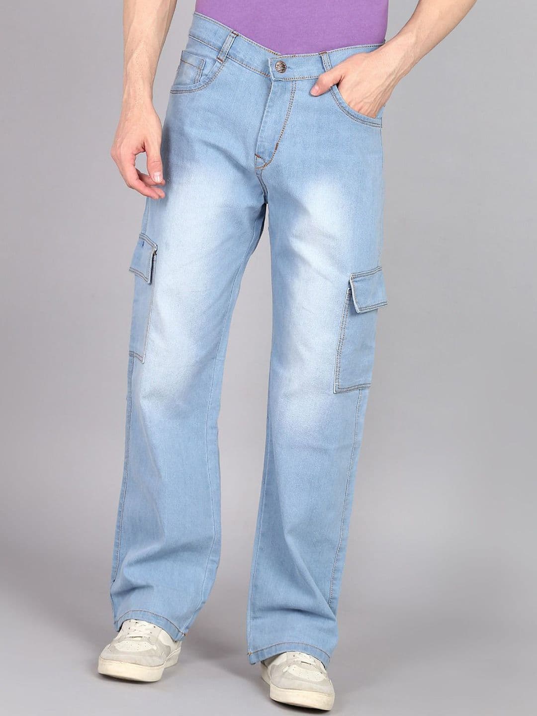 LINARIA Men Classic Boyfriend Fit Mildly Distressed Heavy Fade Jeans - view 1