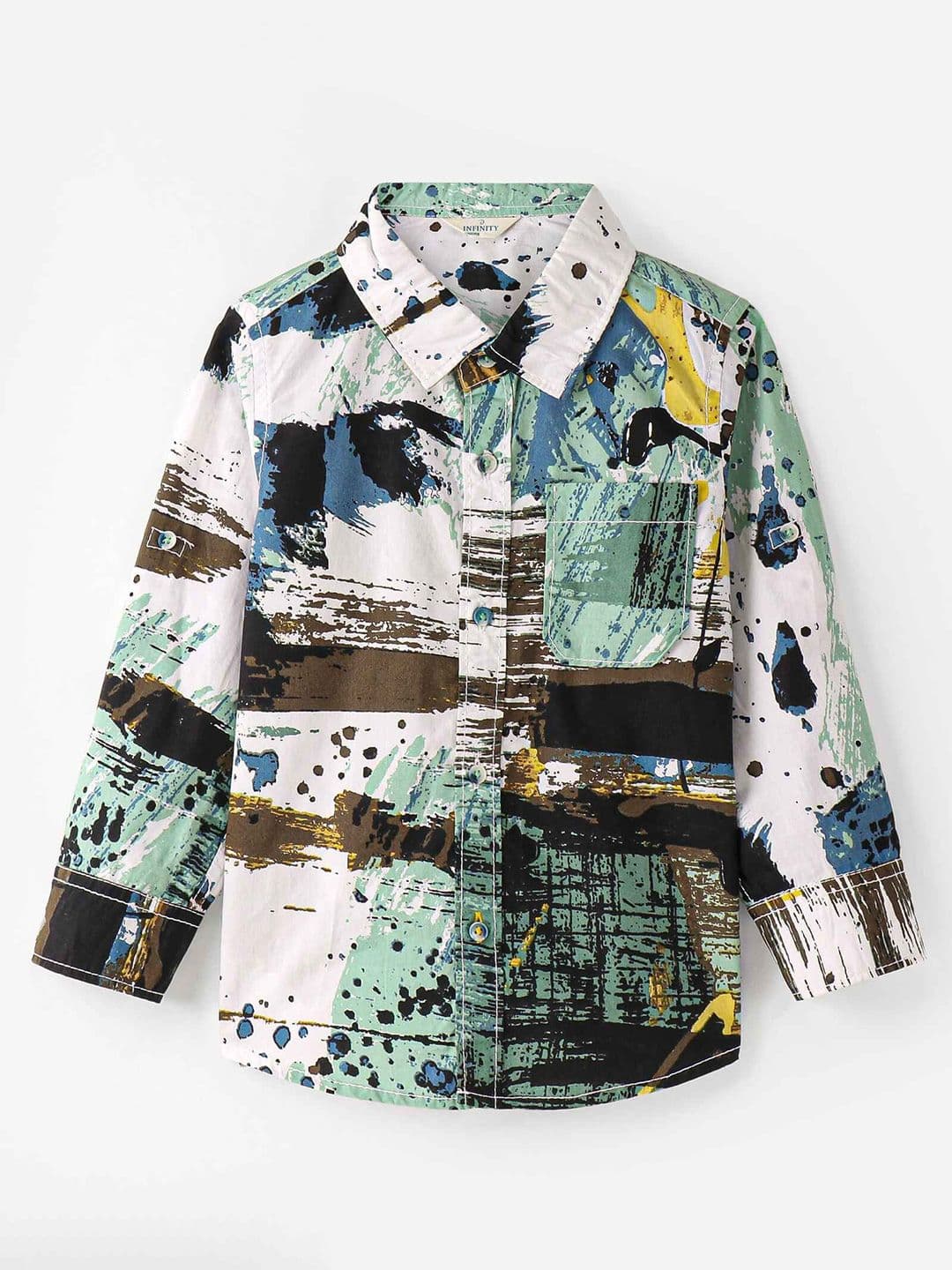 Infinity Boys Tailored Fit Opaque Printed Casual Shirt - view 1