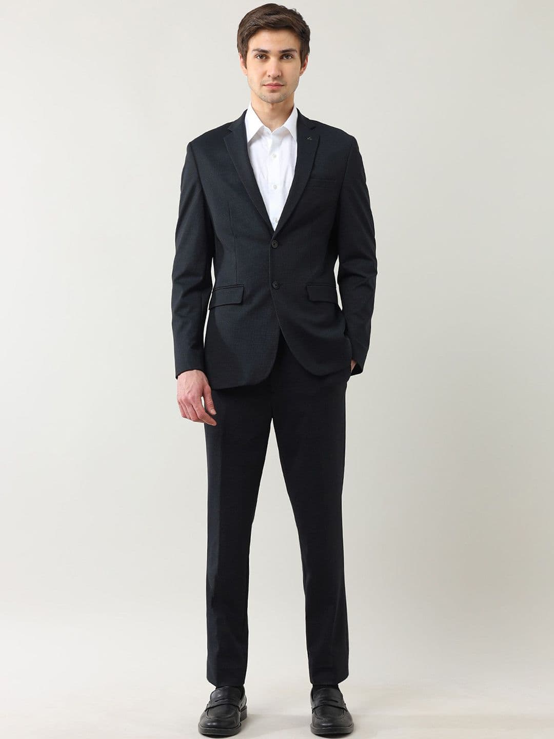 Arrow Men Self Design Slim Fit Single-Breasted Two-Piece Formal Suit - view 1