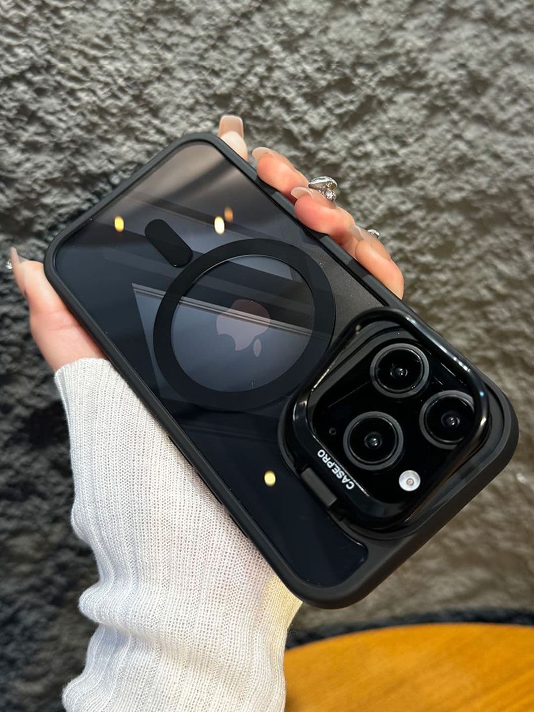 Luxury Kase Solid Printed iPhone 16 Pro Max Back Case Mobile Accessories