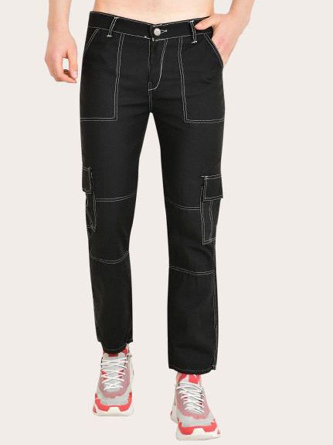 LINARIA Men Classic Slim Fit Cargo Styles Cotton Jeans - view 1
