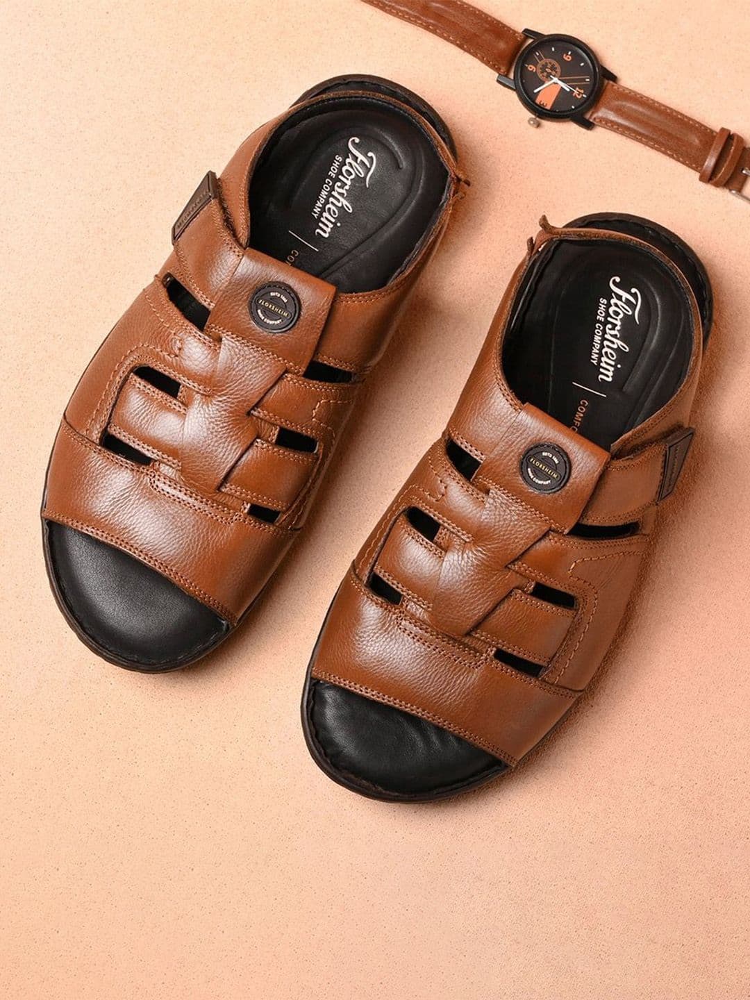 Florsheim Men Leather Slip-On Comfort Sandals - view 1