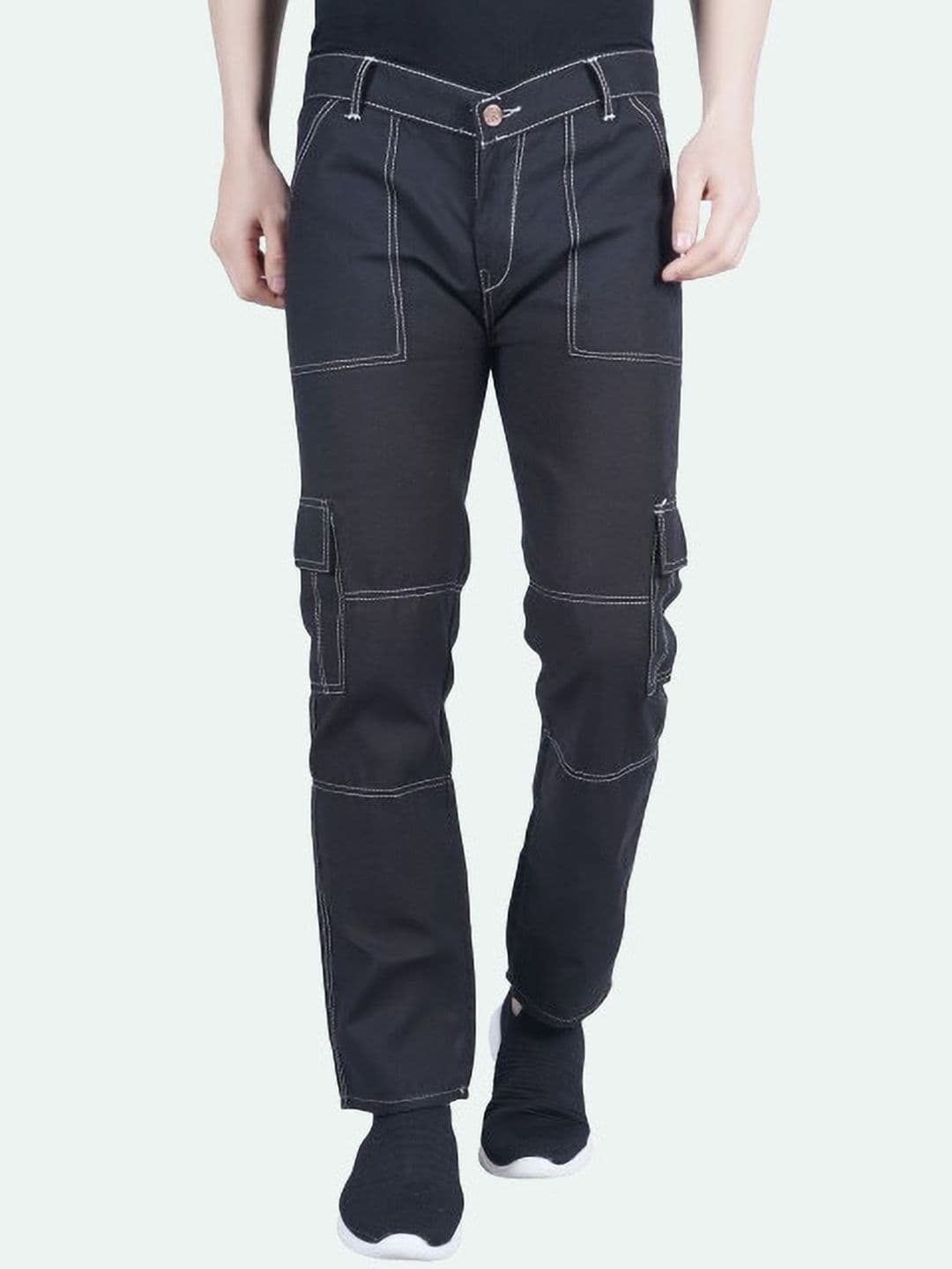 LINARIA Men Cotton Classic Slim Fit Mid-Rise Low Distress Jeans - view 1