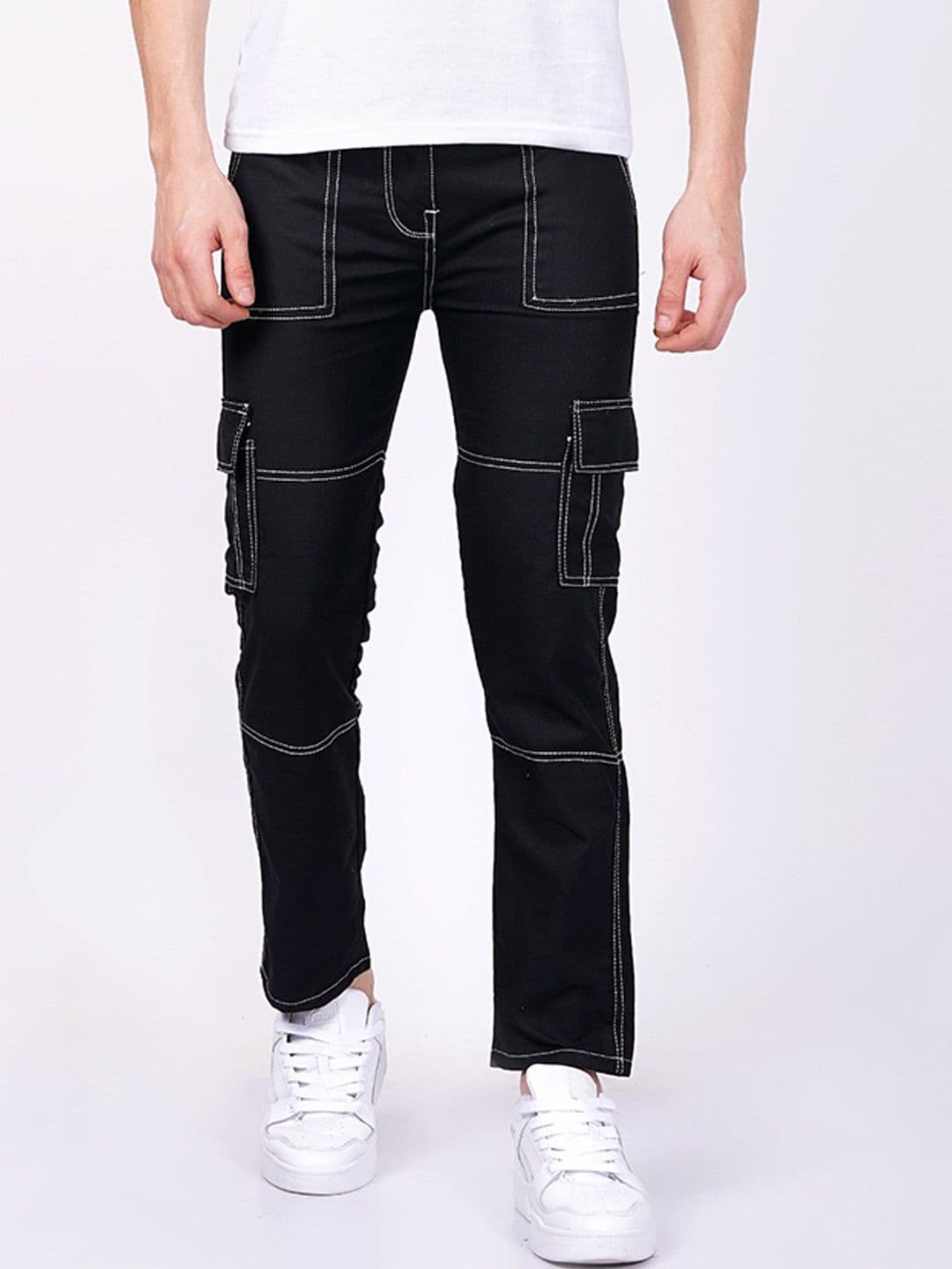 LINARIA Men Cotton Classic Slim Fit Mid-Rise Cargo Style Jeans - view 1