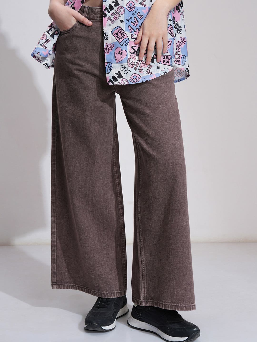 Tokyo Talkies Women Comfort Wide Leg High-Rise Light Fade Stretchable Jeans - view 1