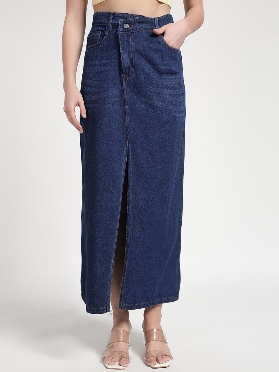 Chemistry Women A-Line Denim Maxi Skirt - view 1