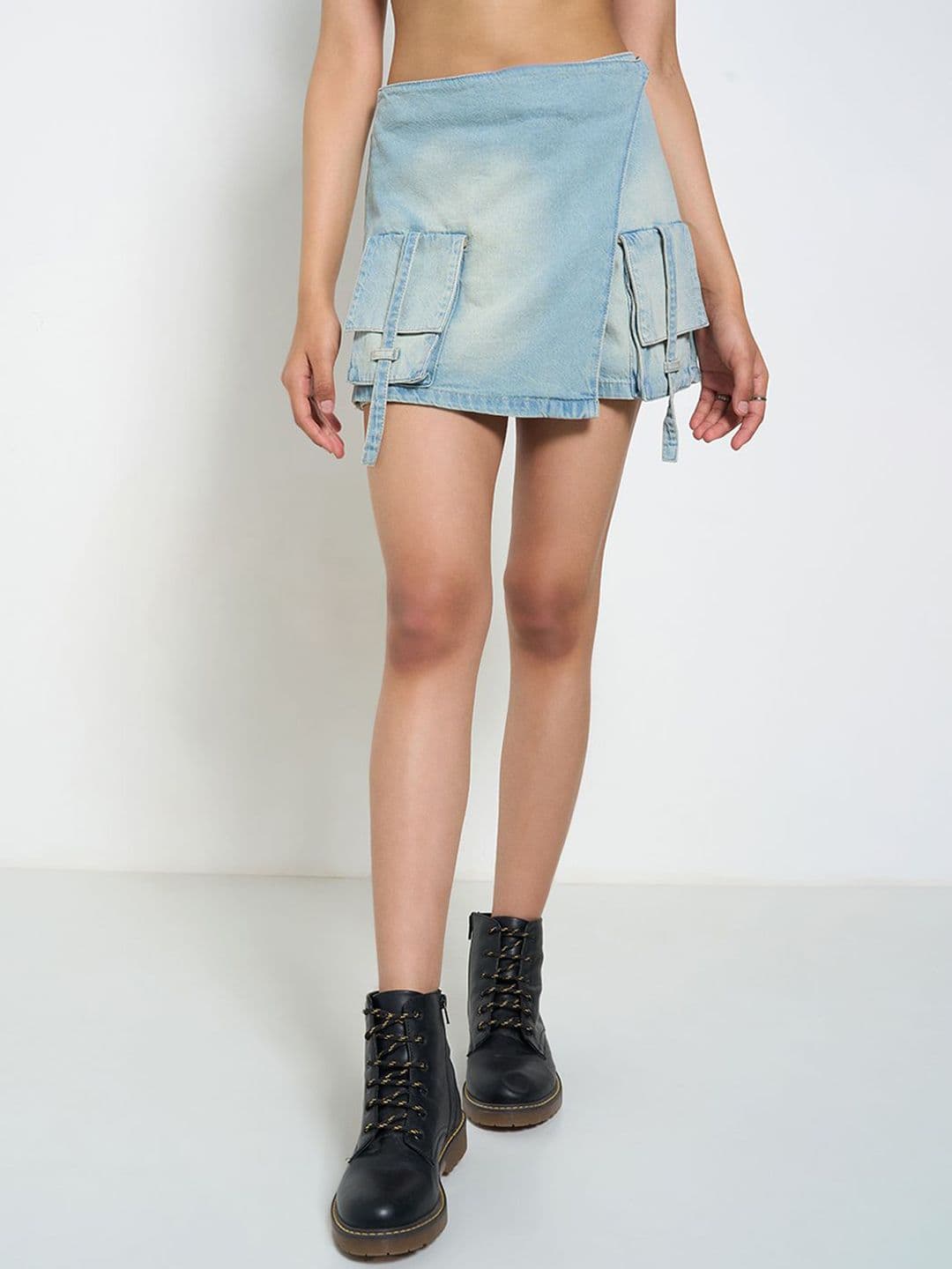 SF JEANS by Pantaloons Pure Cotton Mini Skort - view 1