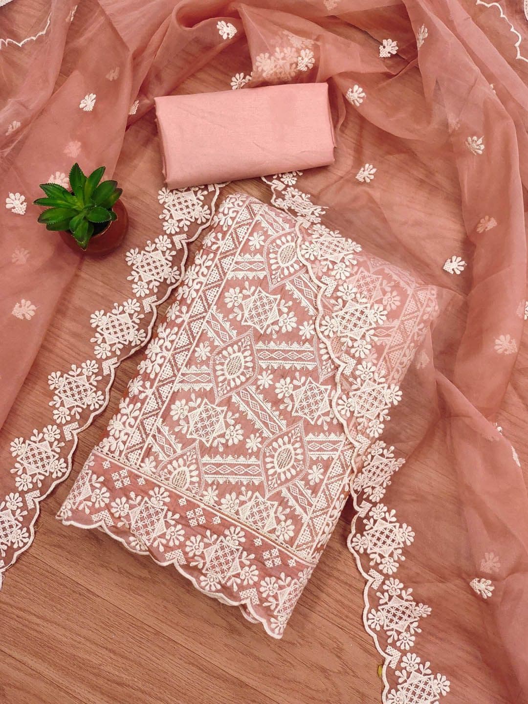 LeeliPeeri Designer Embroidered Unstitched Dress Material - view 1