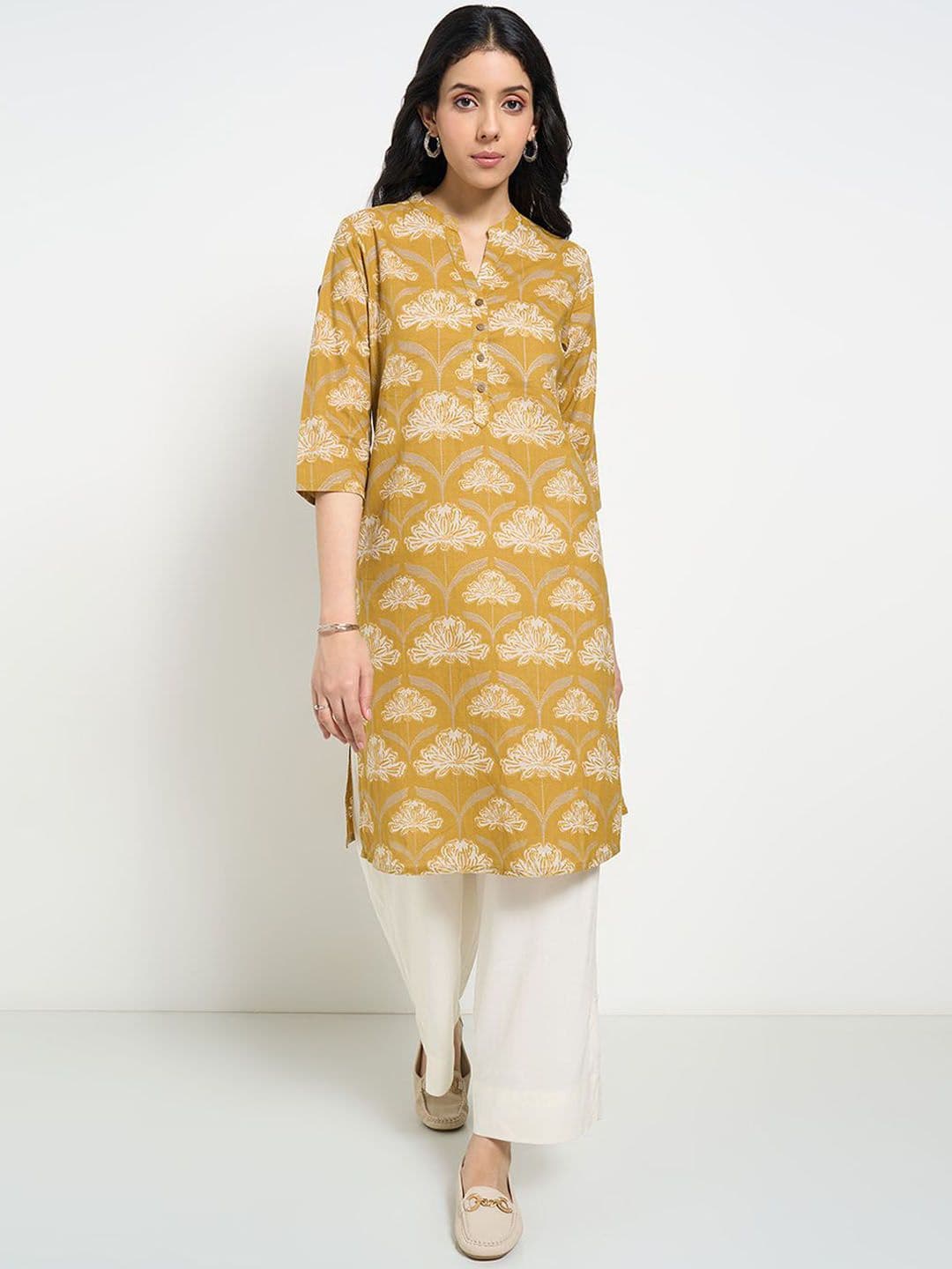 RANGMANCH BY PANTALOONS Women Ethnic Motifs Printed Thread Work Kurta - view 1