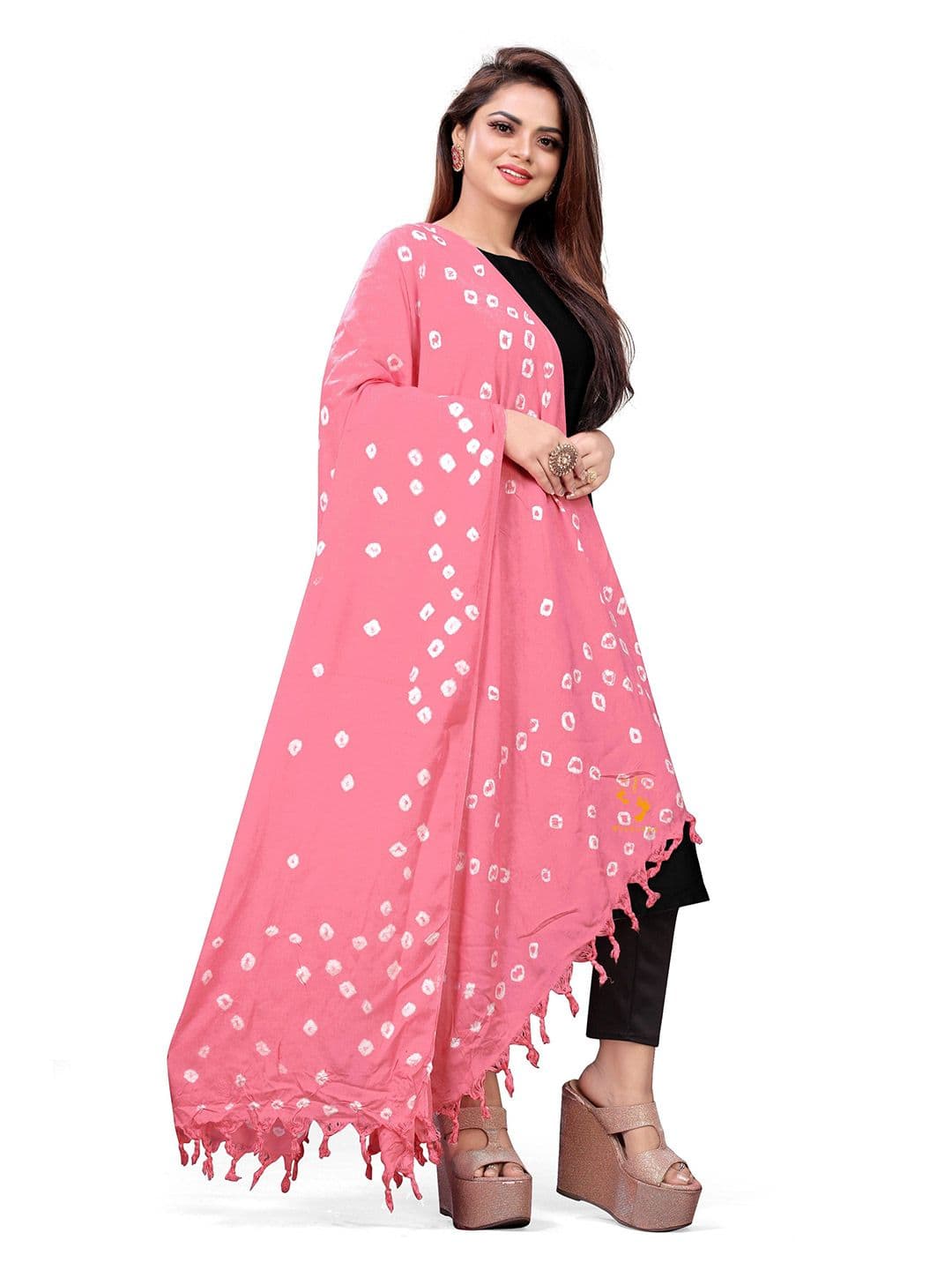 Vicharan Bandhani Printed Cotton Dupatta - view 1