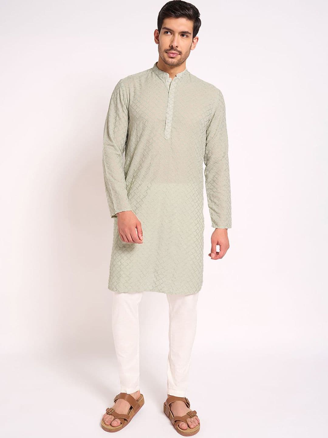 indus route by Pantaloons Men Printed Dobby Kurta - view 1
