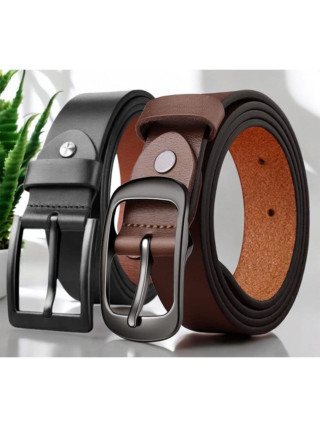 The Roadster Lifestyle Co Set Of 2 Leather Formal Belts - view 1