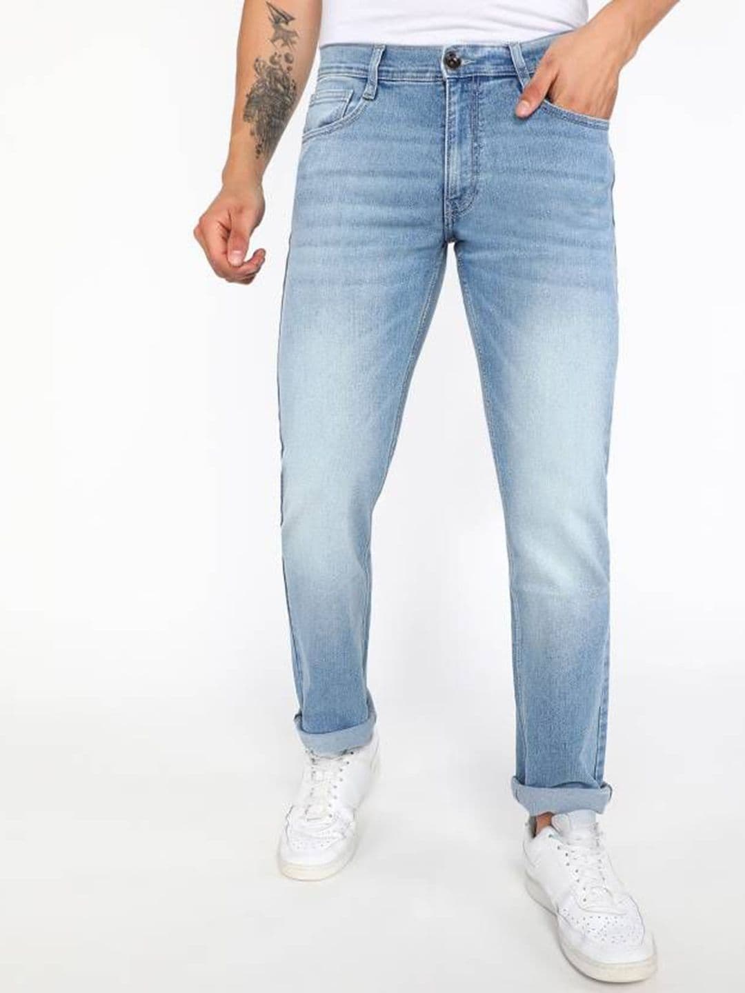 Pepe Jeans Men Holborne Straight Fit Mid-Rise Low Distress Heavy Fade Jeans - view 1