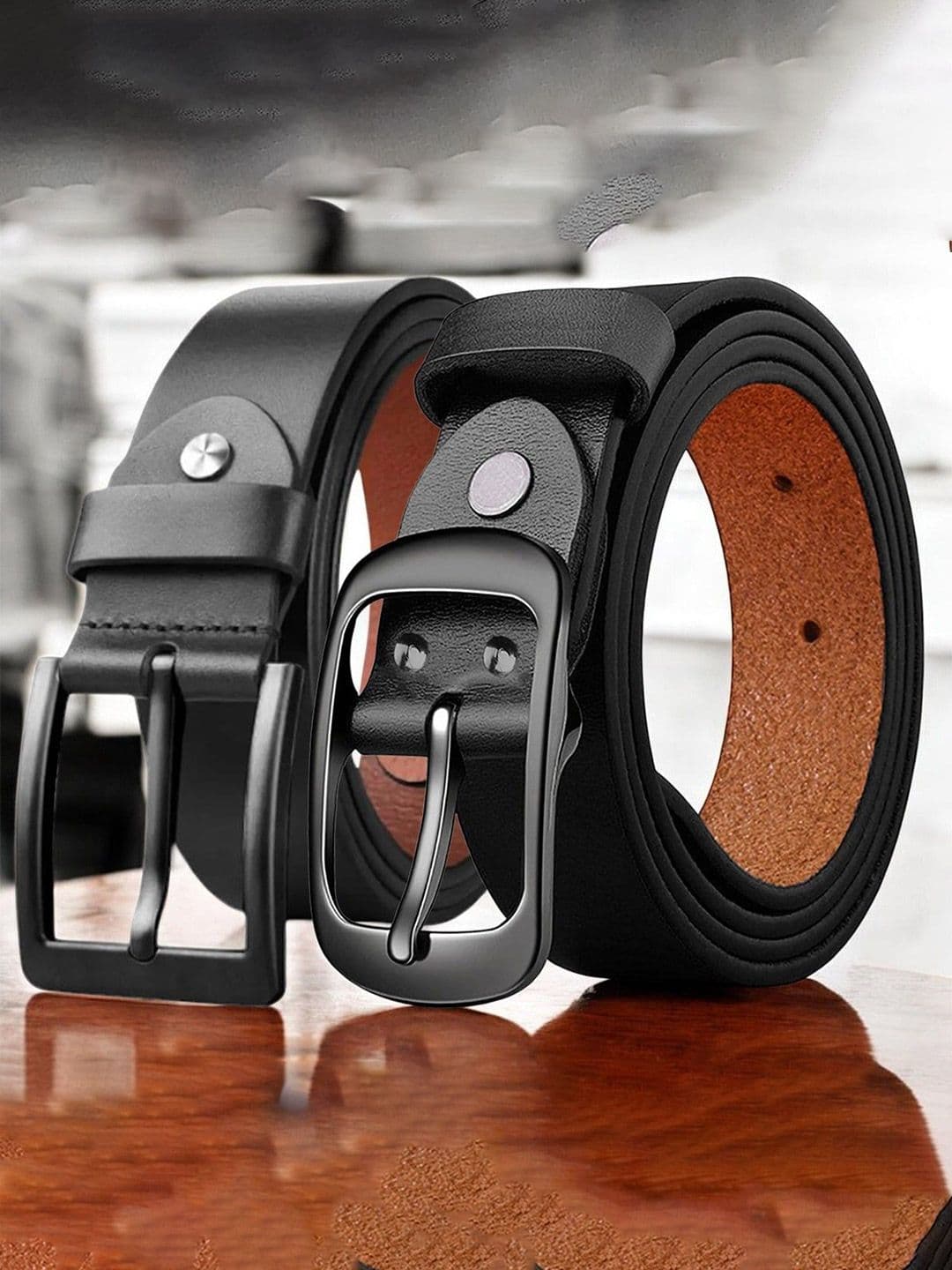 The Roadster Lifestyle Co Set Of 2 Leather Formal Belts - view 1