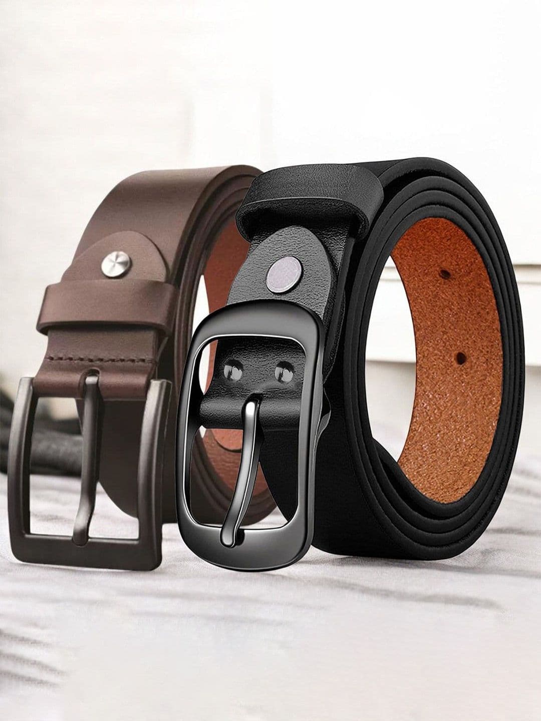 The Roadster Lifestyle Co. Men Pack Of 2 Leather Formal Belts - view 1