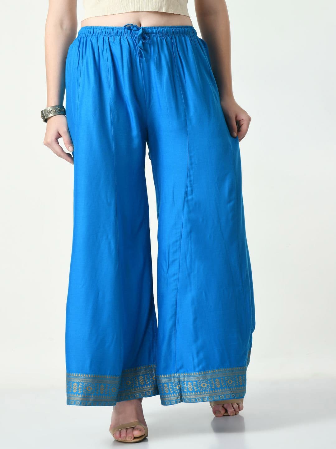 MAURYA Women Knitted Wide Leg Palazzos - view 1