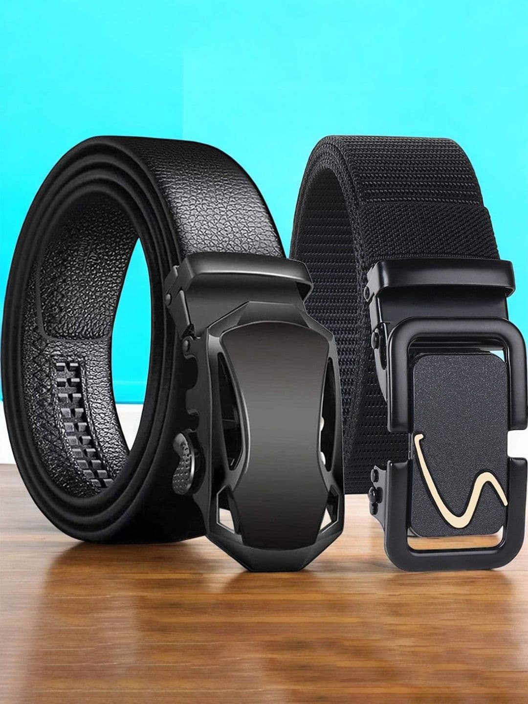 The Roadster Lifestyle Co. Men Pack Of 2 Textured Formal Belts - view 1