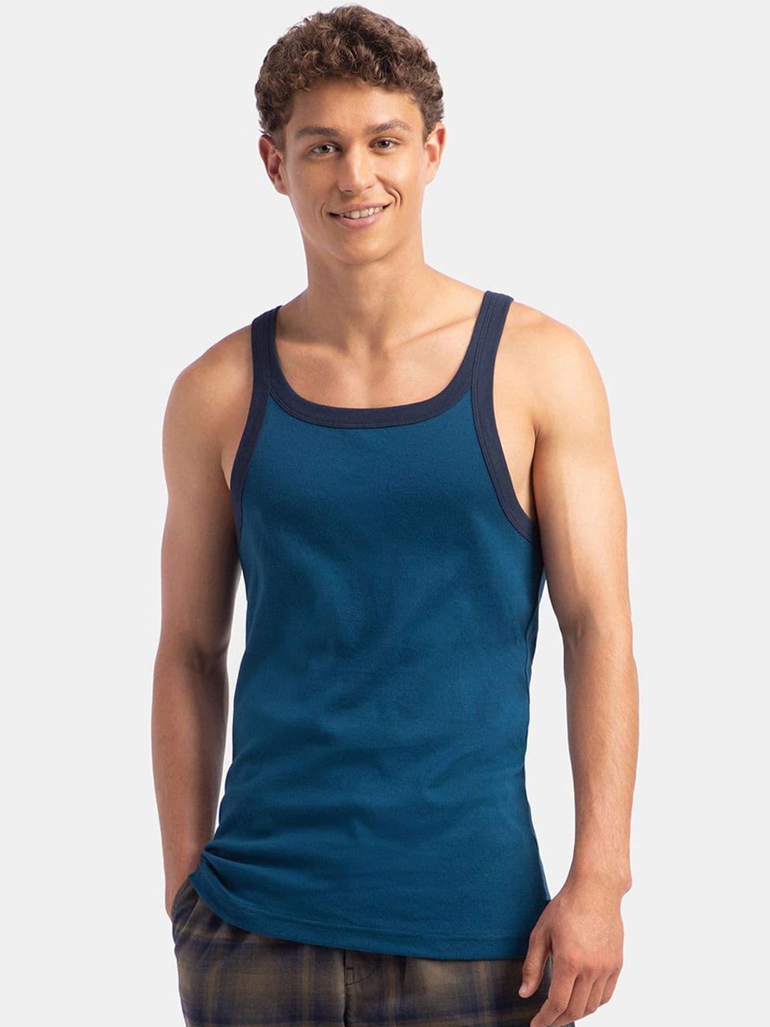 Jockey Super Combed Cotton Rib Square Neck Sleeveless Gym Vest-US27