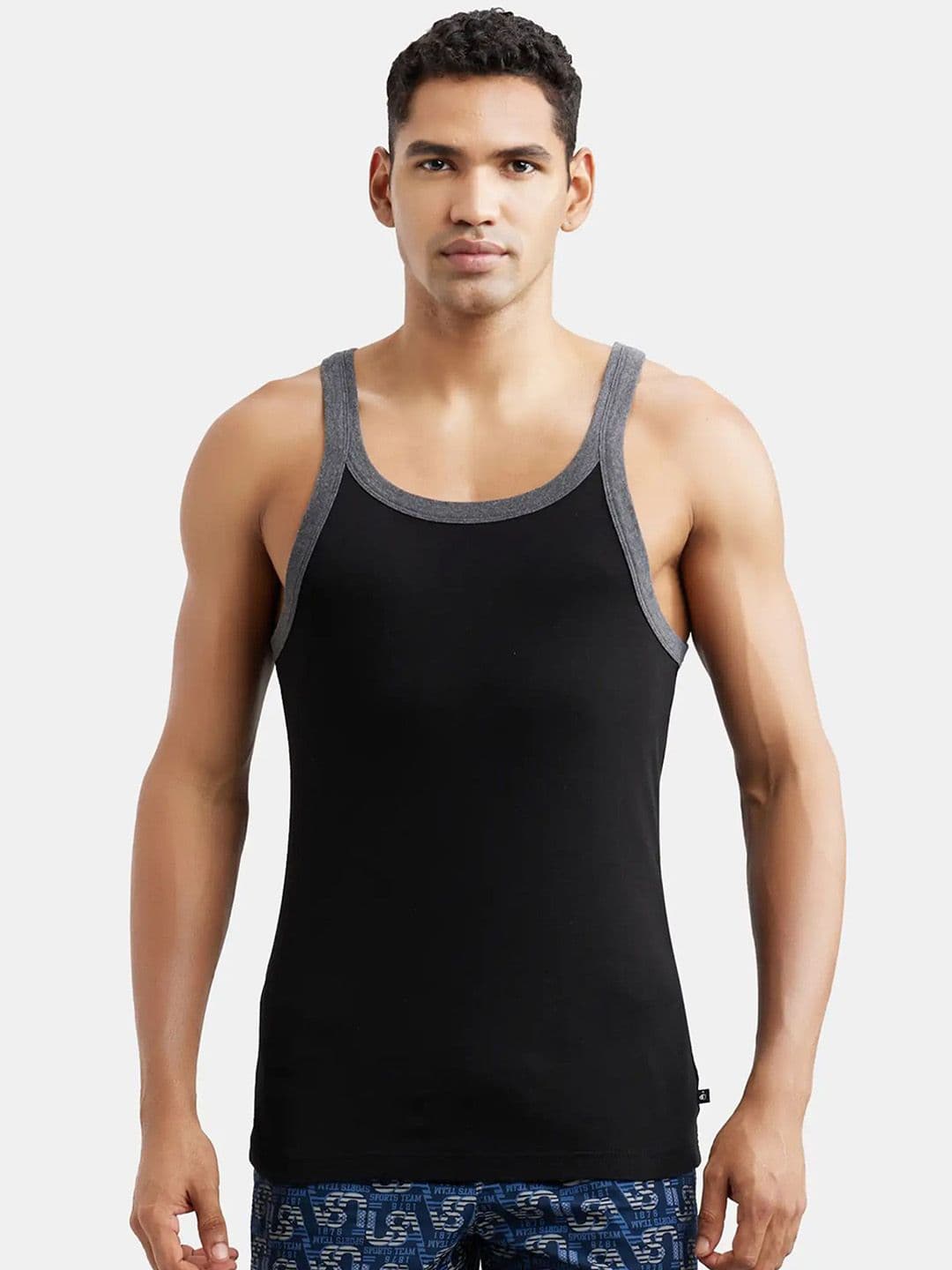 Jockey Super Combed Cotton Rib Square Neck Sleeveless Gym Vest-US27