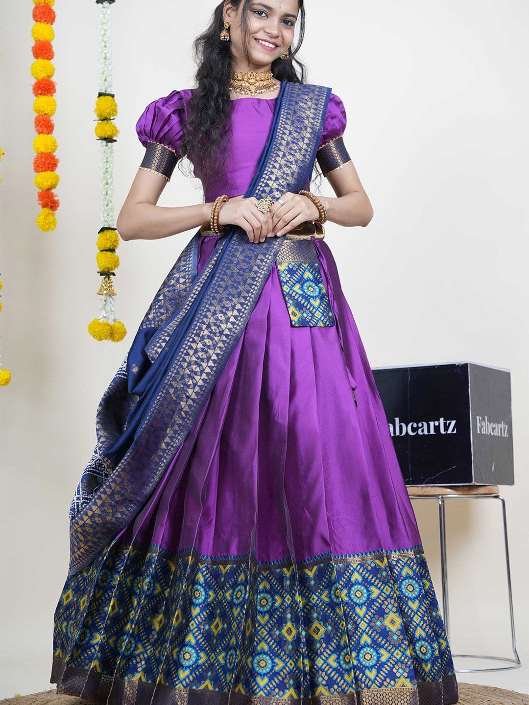 Fabcartz Semi-Stitched Lehenga & Unstitched Blouse With Dupatta - view 1