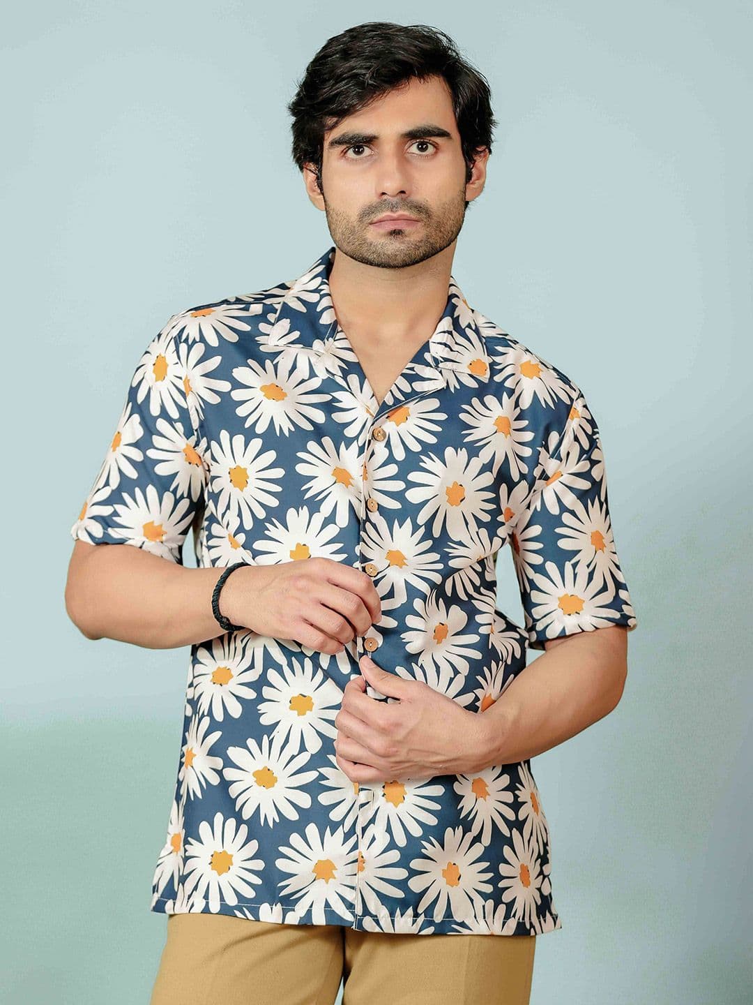 Shortscape Men Standard Fit Cuban Collar Floral Printed Casual Shirt - view 1