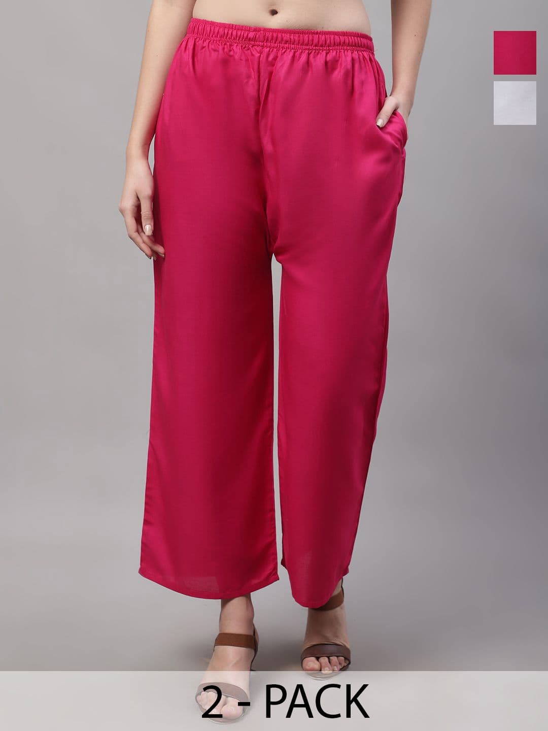 GRACIT Women Pack Of 2 Flared Knitted Palazzos - view 1