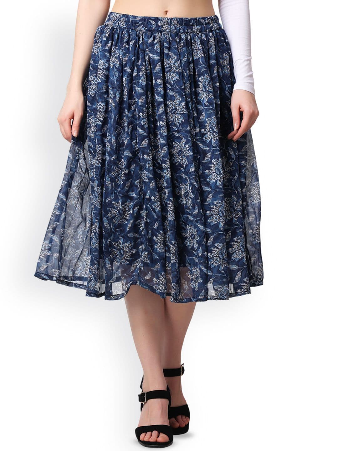 Moda Rapido Women Floral Printed Flared Midi Skirt - view 1