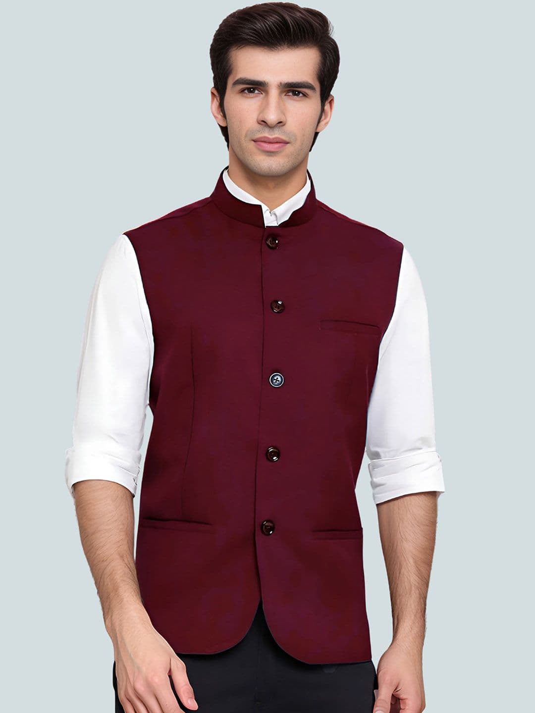 Moda Rapido Men Mandarin Collar Sleeveless Nehru Jacket - view 1