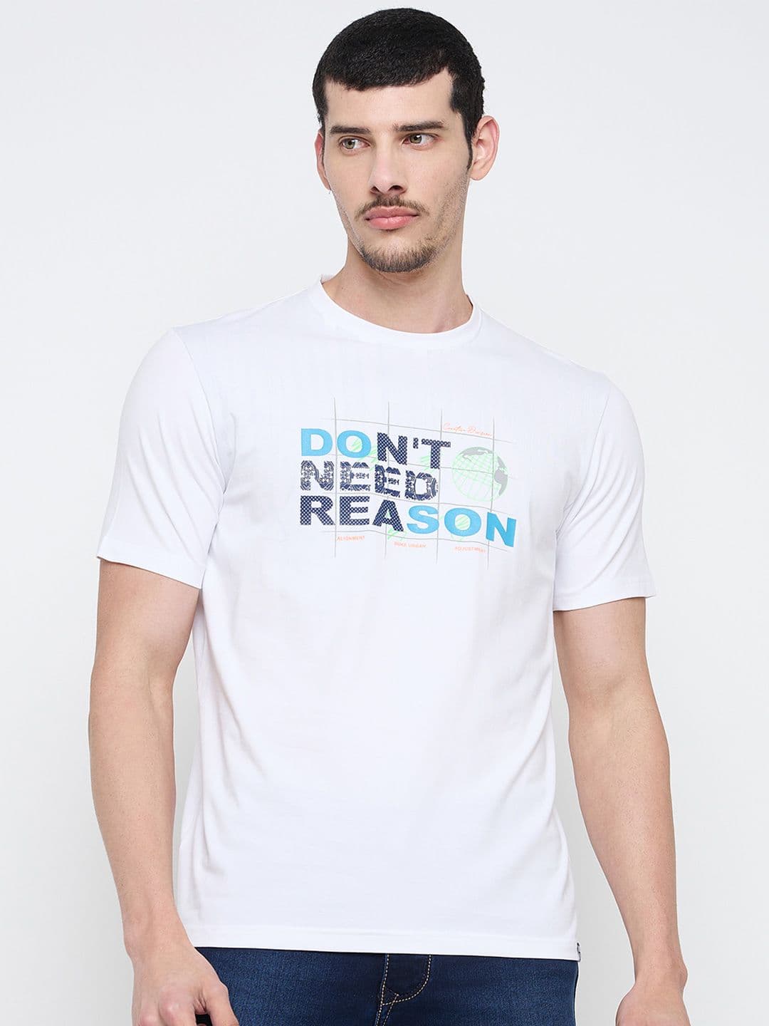 Duke Men Typography Printed Round Neck Cotton Slim Fit T-shirt - view 1