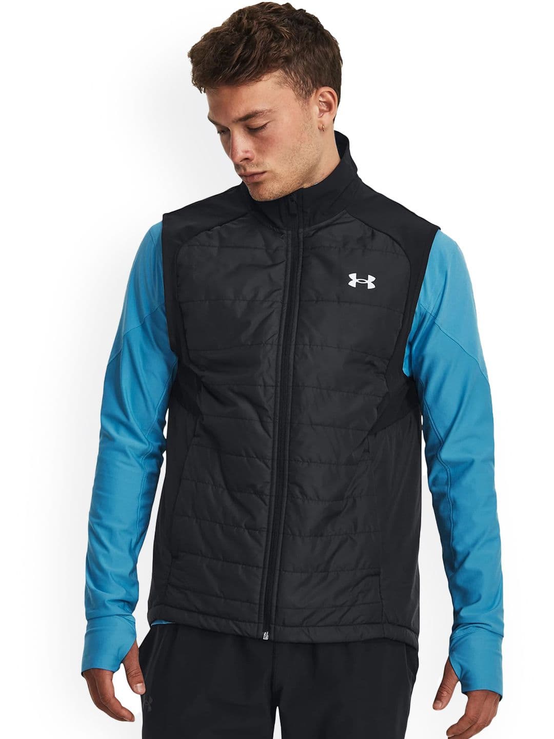 UNDER ARMOUR Men Mock Collar Solid Casual Gilet Jacket - view 1