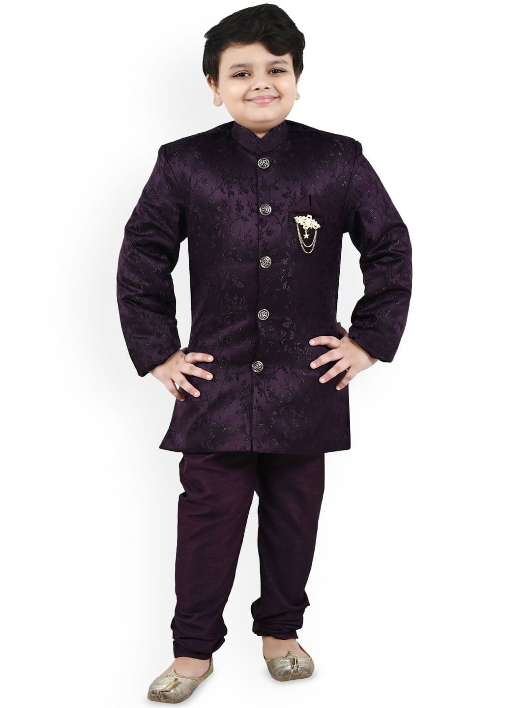 Arshia Fashions Boys Woven Design Sherwani Set - view 1