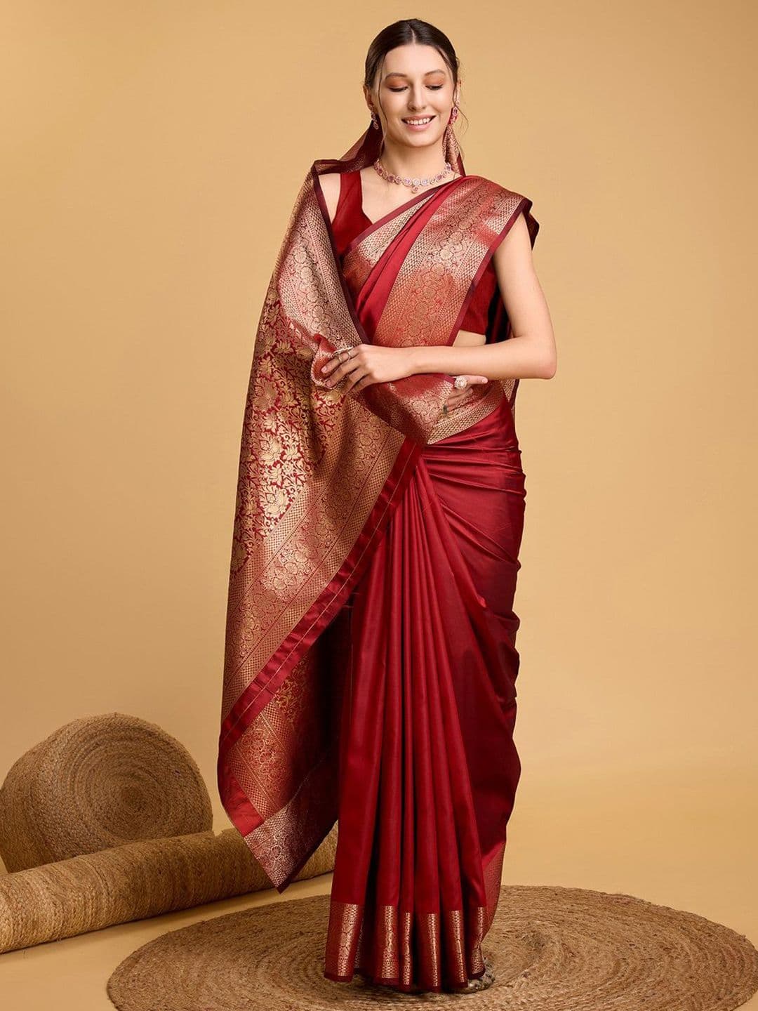 House Of Pataudi Woven Design Art Silk Kanjeevaram Saree With Blouse Piece - view 1