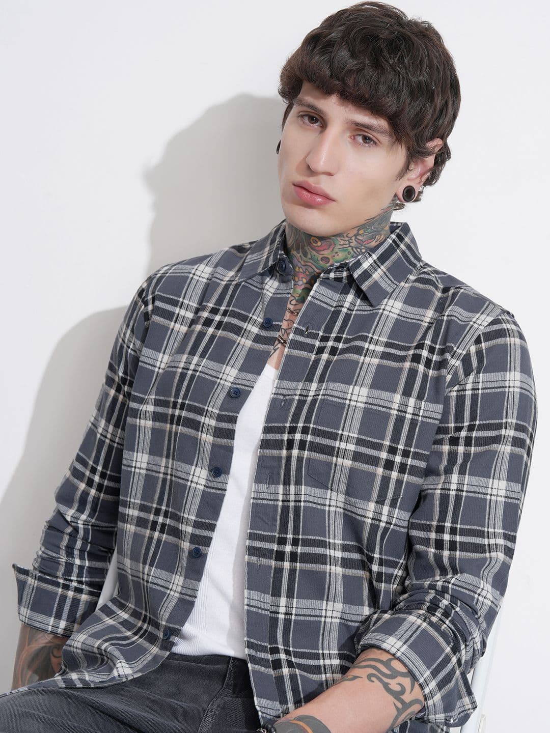 HIGHLANDER Men Comfort Relaxed Fit Checked Spread Collar Casual Shirt - view 1