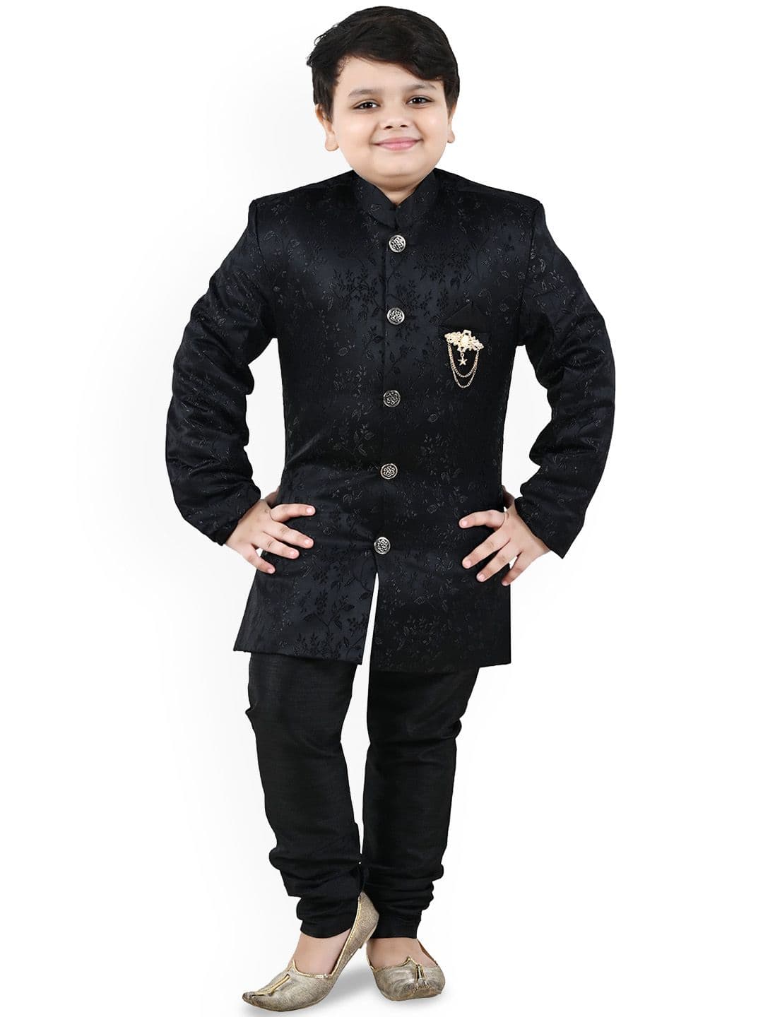 BAESD Boys Woven Design Sherwani Set - view 1