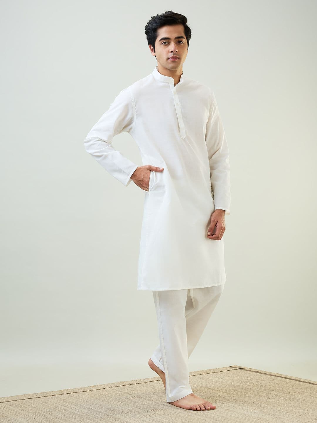 SleepZ by Raymond Men Mandarin Collar Night suit