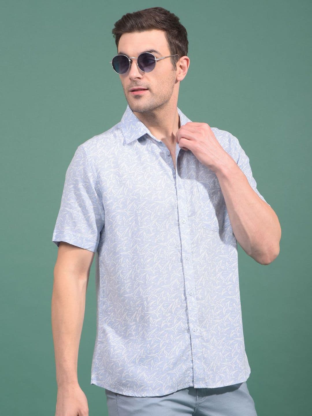 Crimsoune Club Men Classic Fit Conversational Printed Spread Collar Cotton Casual Shirt - view 1