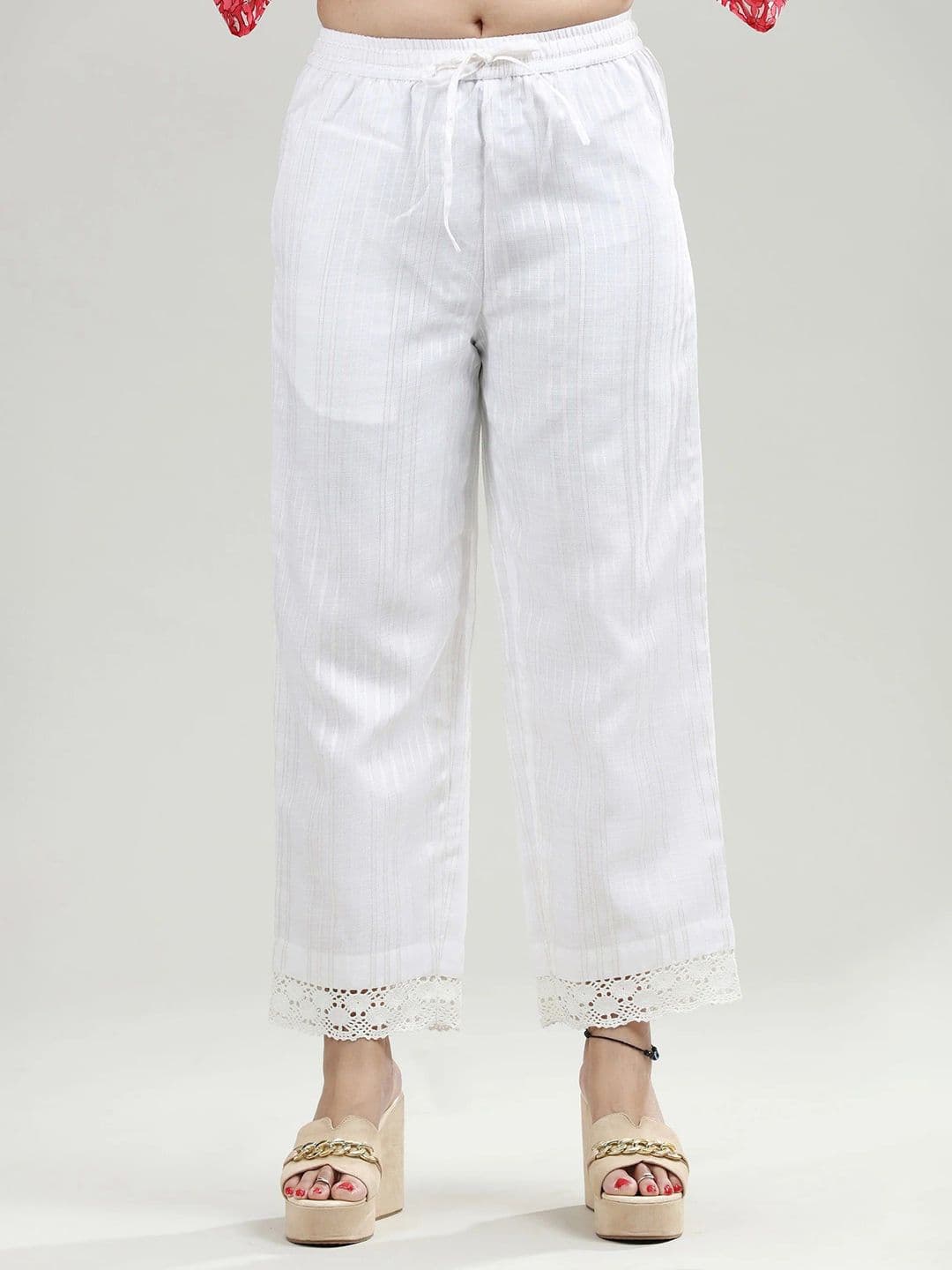 COTTON CULTURE Women Cotton Striped Ethnic Palazzos - view 1
