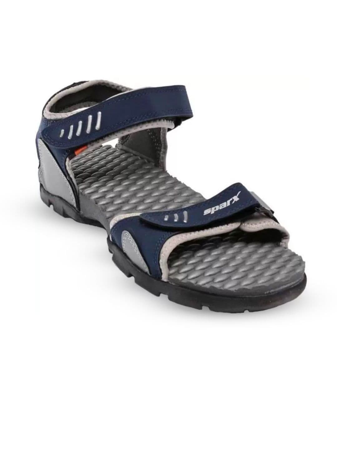 Sparx Men Navy Blue Leather Velcro Sports Sandals - view 1