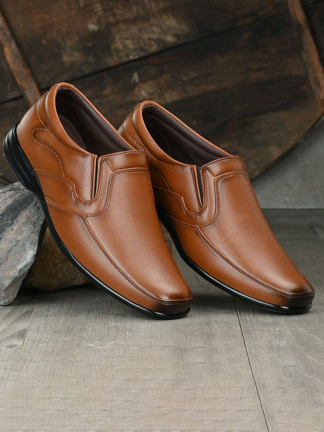 Provogue Men Textured Formal Slip-Ons - view 1
