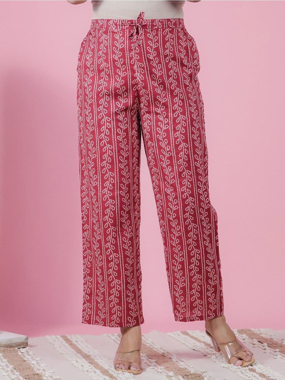 Aramya Women Striped Ethnic Palazzos - view 1