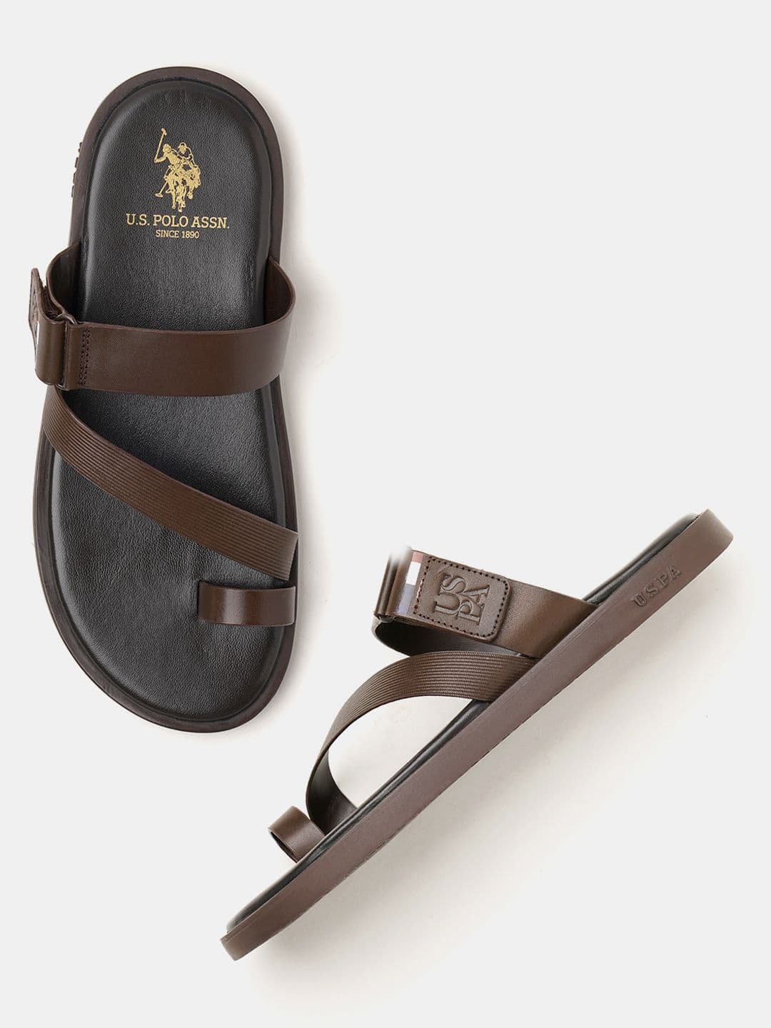 U.S. Polo Assn. Men Leather Comfort Sandals - view 1