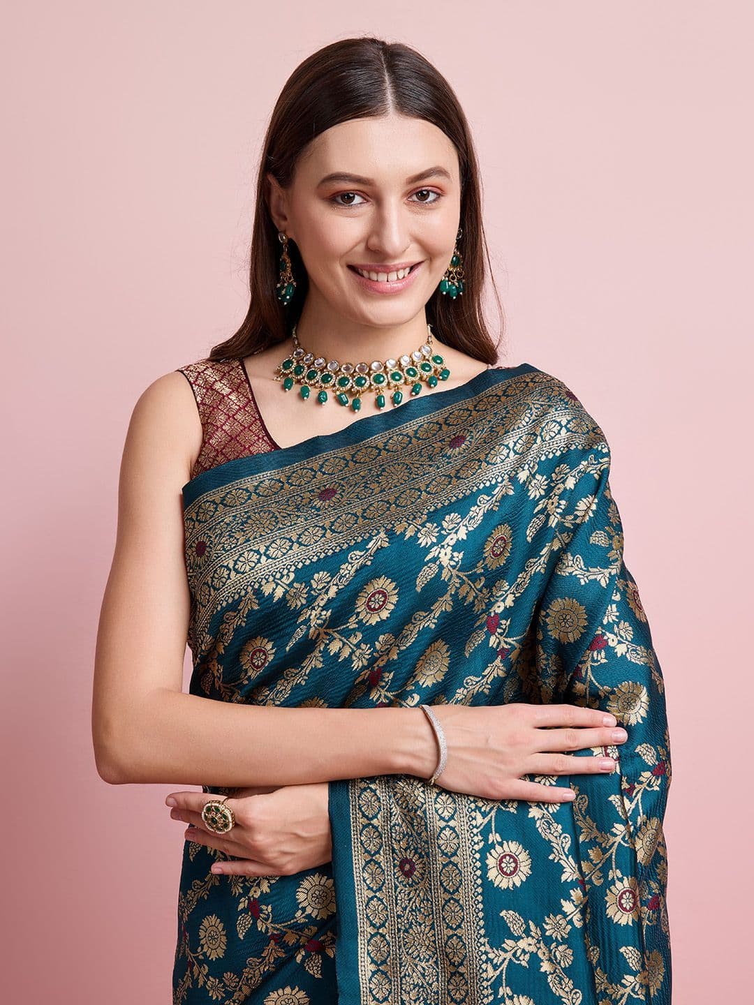 Shreyansh creation Woven Design Zari Banarasi Saree - view 1