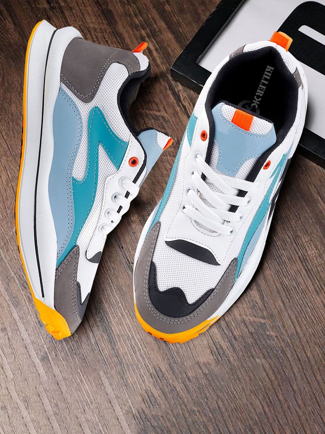 Killer Men Colourblock Mesh Material Soprts Running Lace-Ups Shoes - view 1