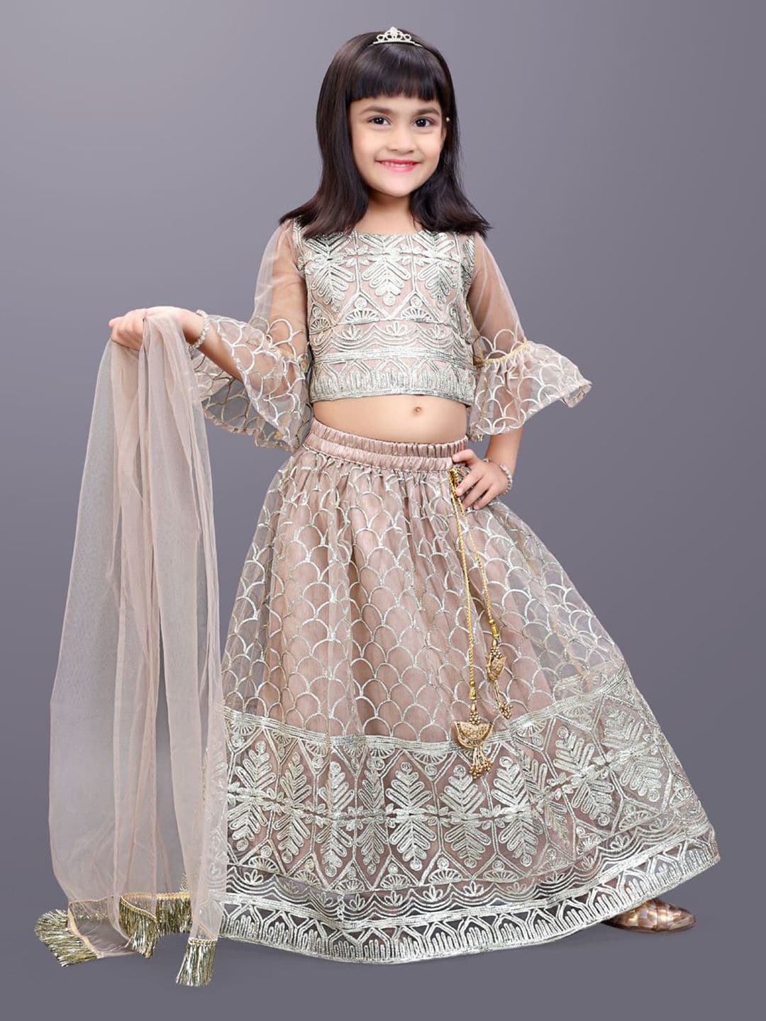 satyamfab Girls Floral Embroidered Gotta Patti Ready to Wear Lehenga & Choli With Dupatta - view 1